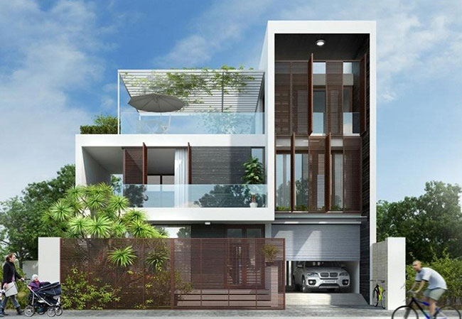 thiết kế kiến trúc nhà phố ở Nam Ban đẹp